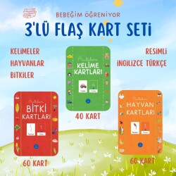 KELİME-HAYVAN-BİTKİ FLAŞ KARTI 3 LÜ SET - Multibem